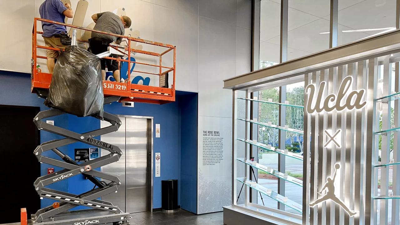 Dimensional Lettering Installation - UCLA, Football Center